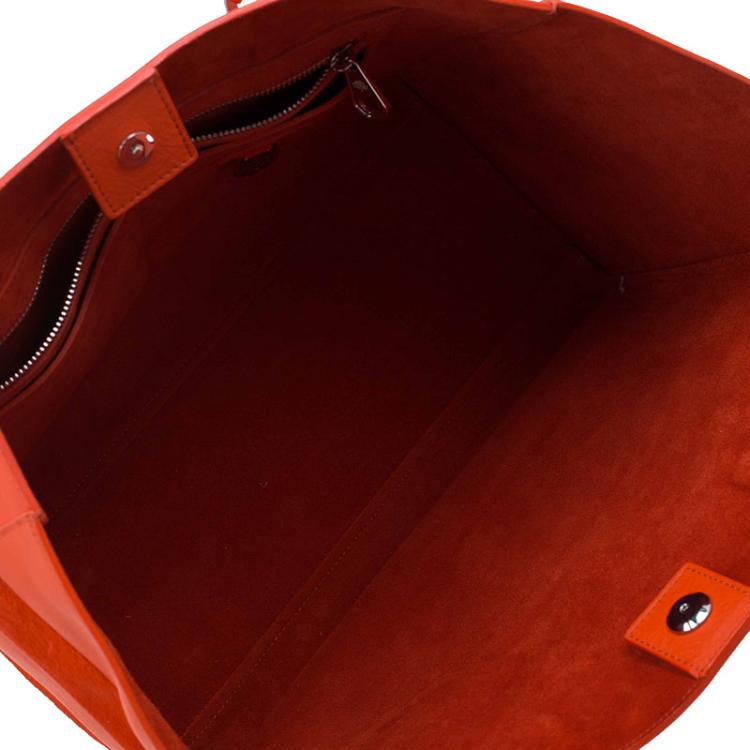 Pre Owned Mulberry Orange Calfhair Stripe and Leather Willow Tote