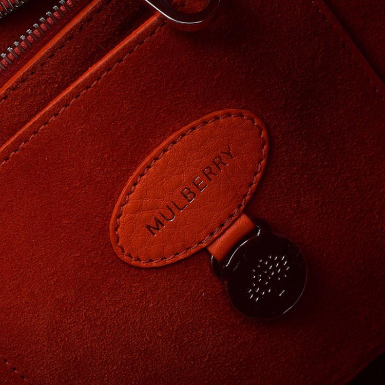Pre Owned Mulberry Orange Calfhair Stripe and Leather Willow Tote