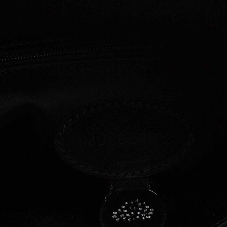 Pre Owned Mulberry Black Satin Embellished Clemmie Clutch