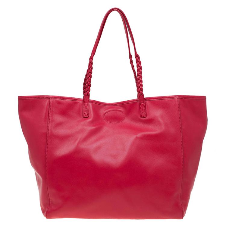 Pre Owned Mulberry Red Nappa Soft Leather Medium Dorset Tote
