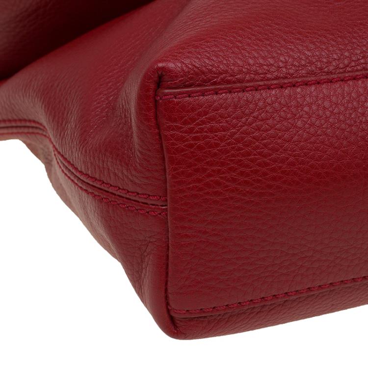 Pre Owned Mulberry Red Grained Leather Tessie Clutch