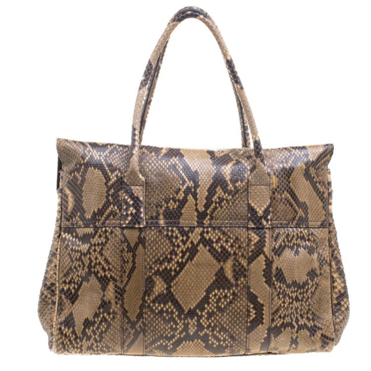 Pre Owned Mulberry Brown Python Bayswater Satchel