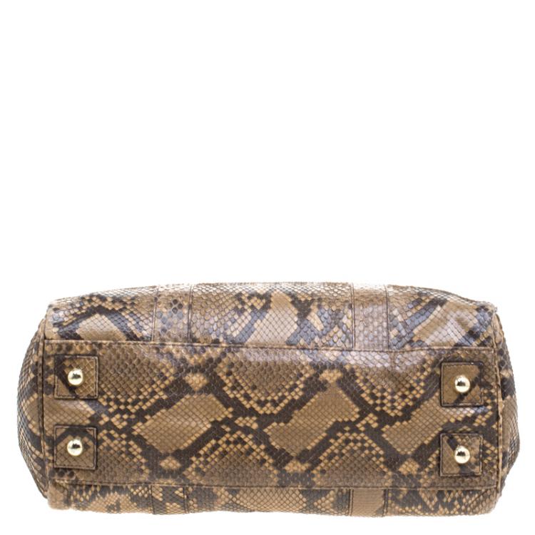 Pre Owned Mulberry Brown Python Bayswater Satchel