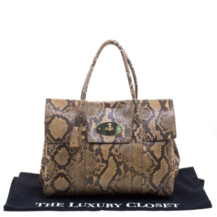 Pre Owned Mulberry Brown Python Bayswater Satchel