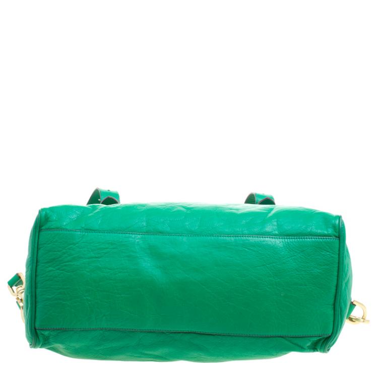 Pre Owned Mulberry Green Leather Oversized Alexa Satchel