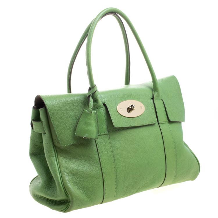 Pre Owned Mulberry Green Leather Bayswater Satchel