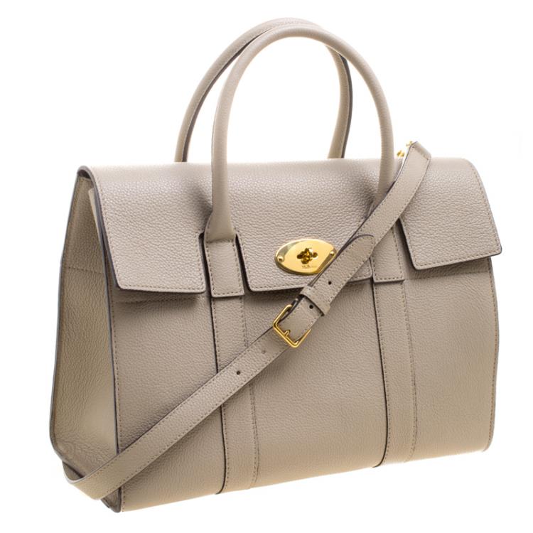 Pre Owned Mulberry Beige Leather Bayswater Satchel