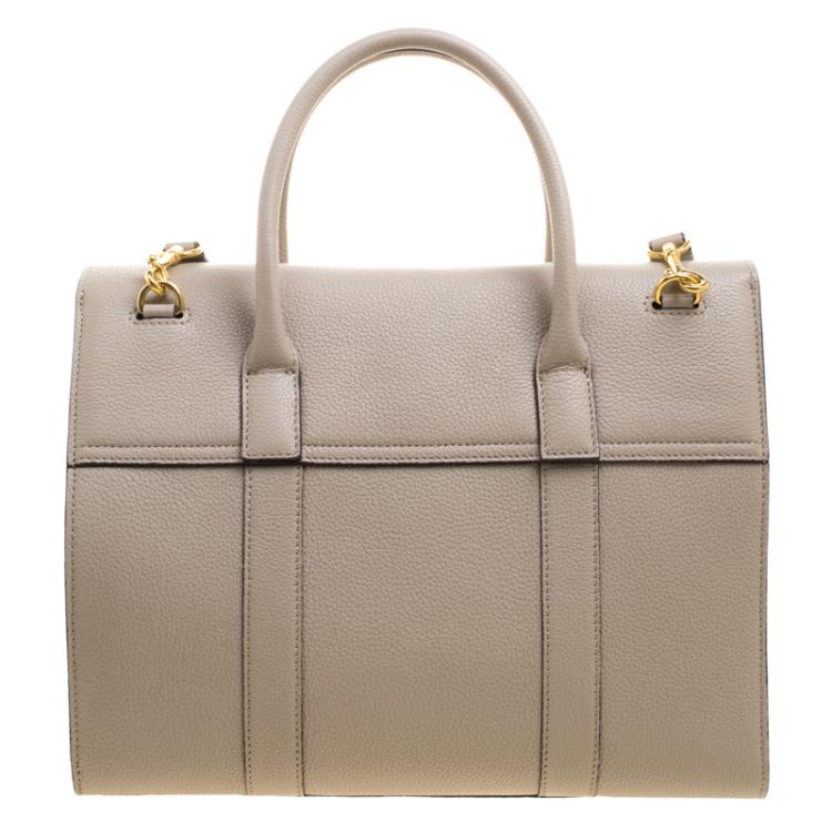 Pre Owned Mulberry Beige Leather Bayswater Satchel