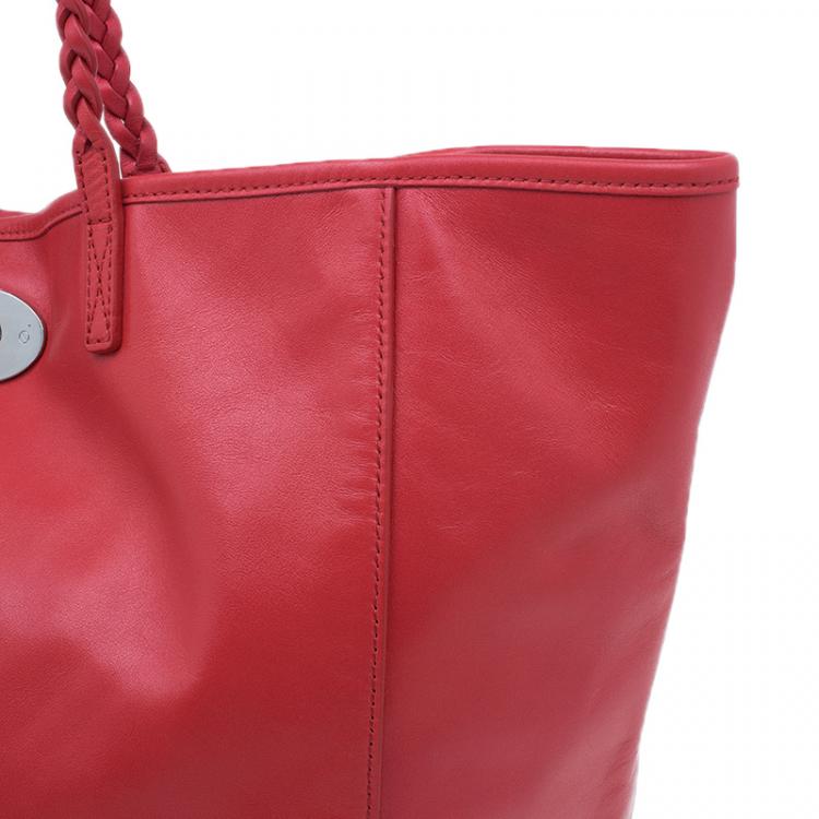 Pre Owned Mulberry Red Nappa Leather Medium Dorset Tote 