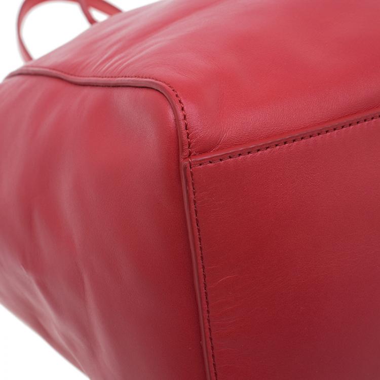 Pre Owned Mulberry Red Nappa Leather Medium Dorset Tote 