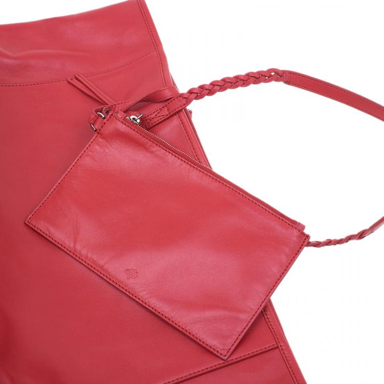 Pre Owned Mulberry Red Nappa Leather Medium Dorset Tote 