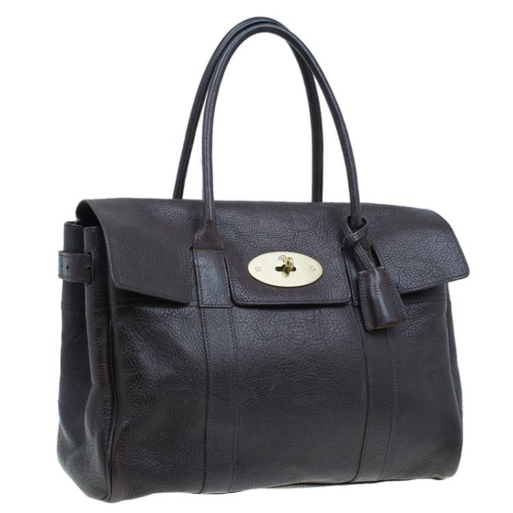 Pre Owned Mulberry Chocolate Brown Leather Bayswater Satchel Bag