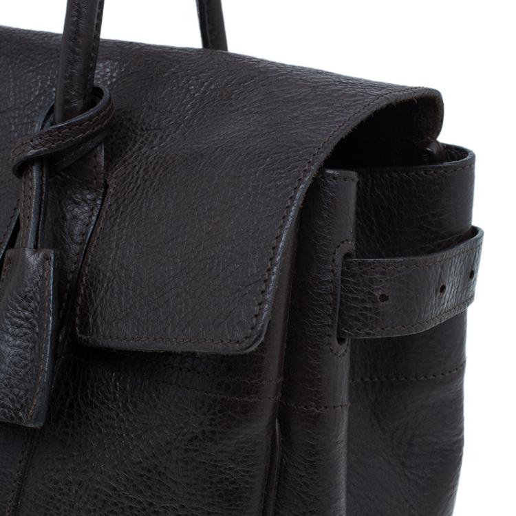 Pre Owned Mulberry Chocolate Brown Leather Bayswater Satchel Bag