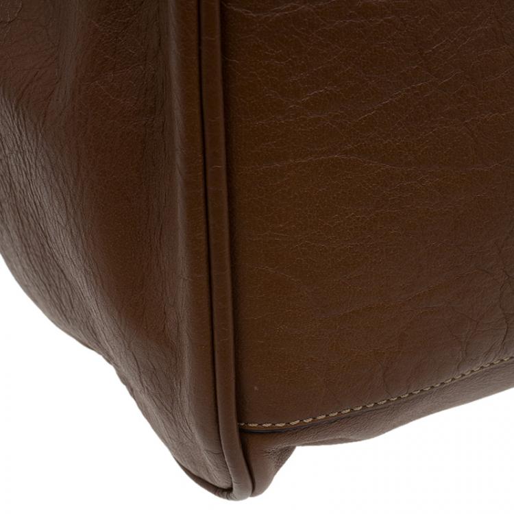 Pre Owned Mulberry Brown Soft Buffalo Leather Oversized Alexa Satchel Bag