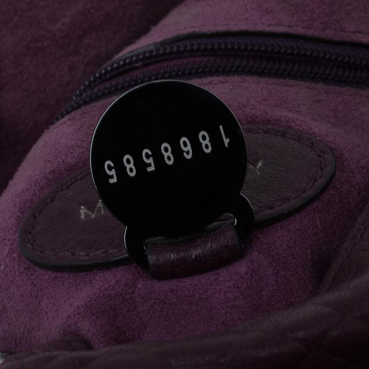 Pre Owned Mulberry Plum Snake Embossed Leather Small Lily Shoulder Bag