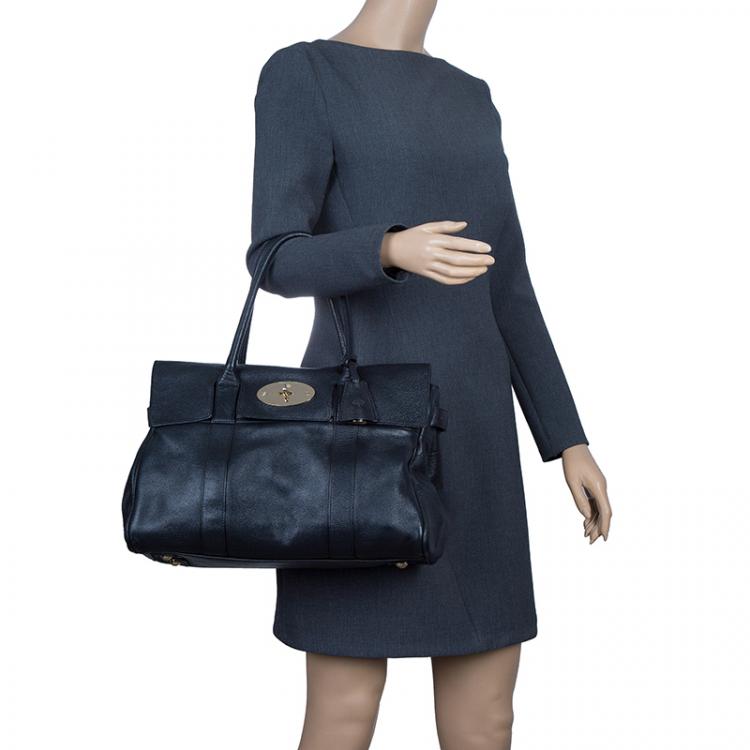 Pre Owned Mulberry Black Leather Bayswater Satchel