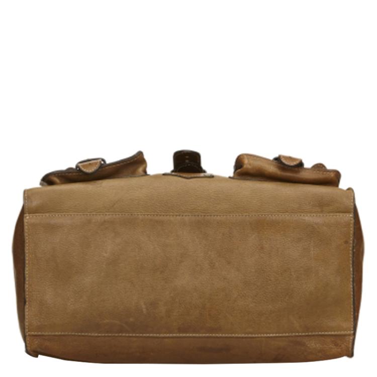 Pre Owned Mulberry Oak Leather Roxanne Satchel