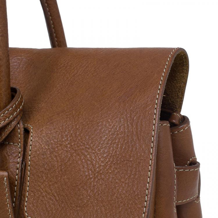 Pre Owned Mulberry Oak Natural Leather Bayswater Satchel 