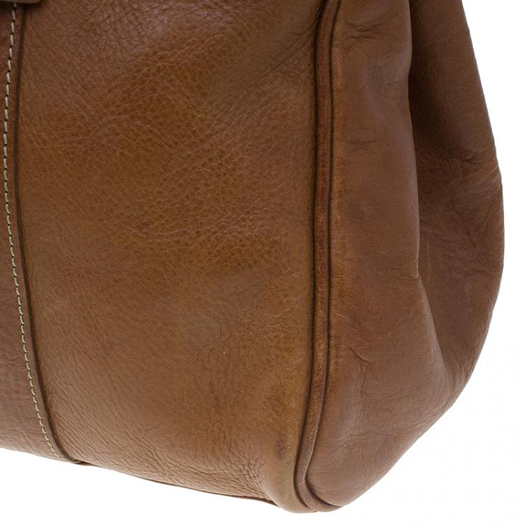 Pre Owned Mulberry Oak Natural Leather Bayswater Satchel 