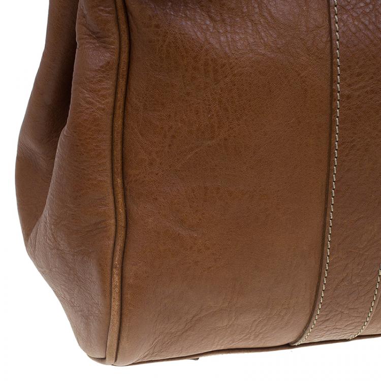 Pre Owned Mulberry Oak Natural Leather Bayswater Satchel 