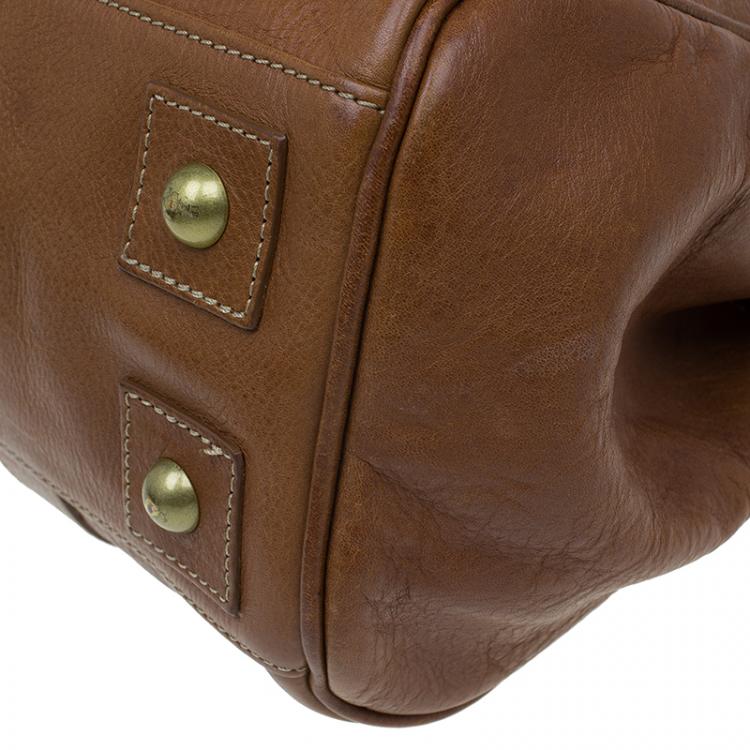 Pre Owned Mulberry Oak Natural Leather Bayswater Satchel 