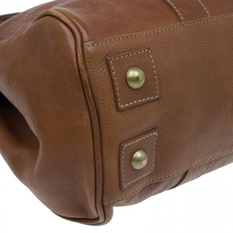 Pre Owned Mulberry Oak Natural Leather Bayswater Satchel 