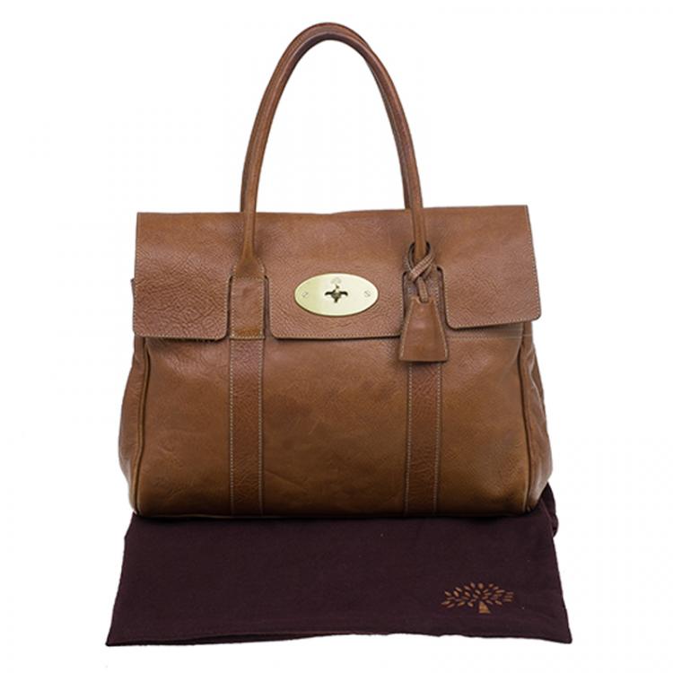 Pre Owned Mulberry Oak Natural Leather Bayswater Satchel 