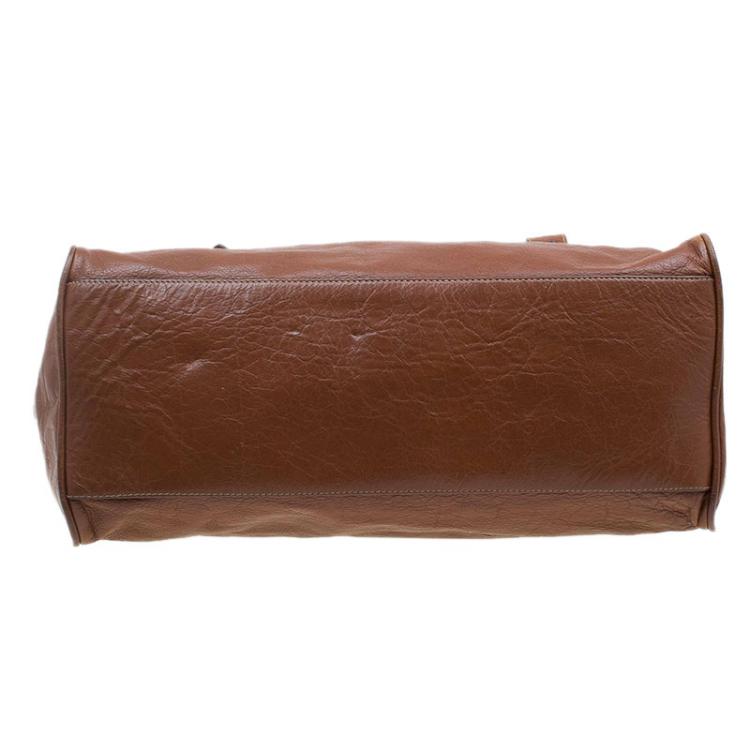 Pre Owned Mulberry Brown Leather Oversized Alexa Satchel