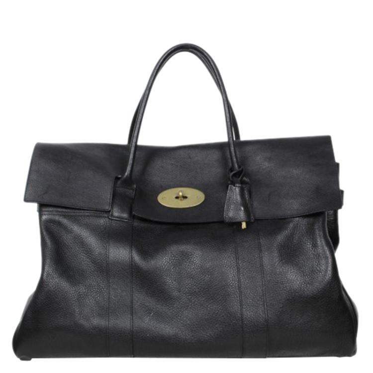 Mulberry Black Leather Piccadilly Travel Bag Mulberry | The Luxury Closet