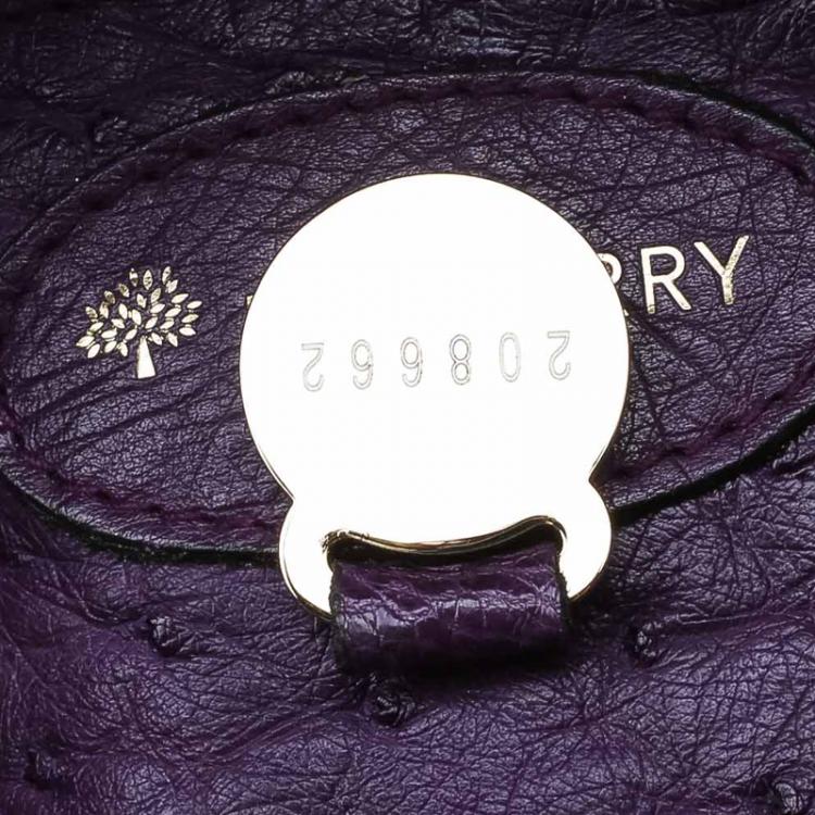 مملوكة مسبقًا Mulberry Purple Ostrich Leather Bayswater Satchel