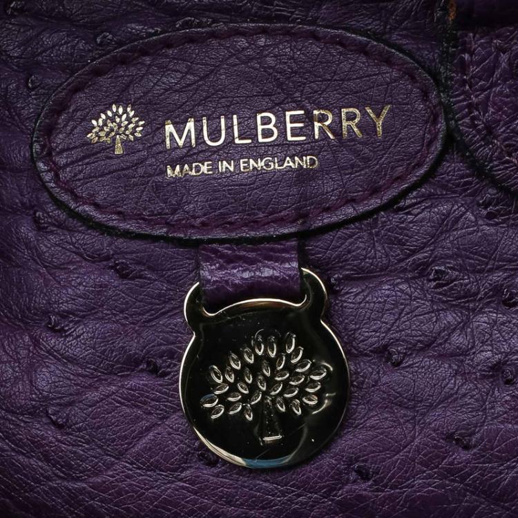 مملوكة مسبقًا Mulberry Purple Ostrich Leather Bayswater Satchel