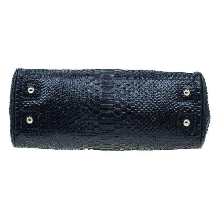 Pre Owned Mulberry Black Bayswater Silky Snake Print Tote