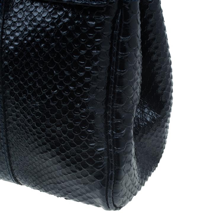 Pre Owned Mulberry Black Bayswater Silky Snake Print Tote