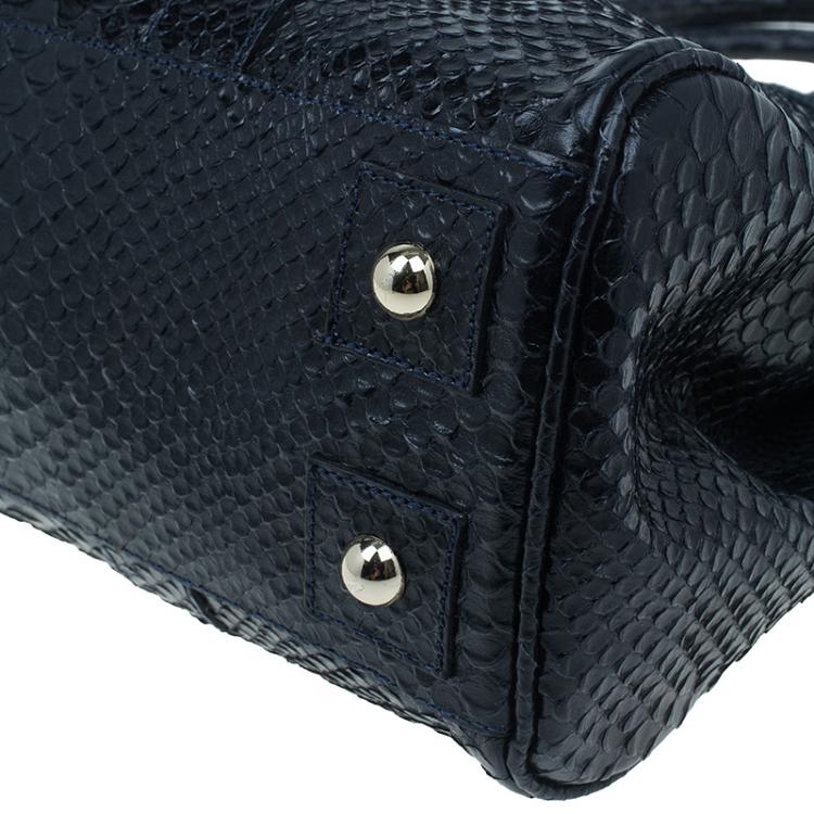 Pre Owned Mulberry Black Bayswater Silky Snake Print Tote