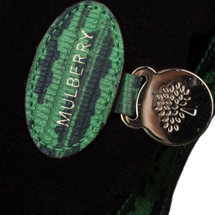 Pre Owned Mulberry Green Lizard Embossed Leather Alexa Shoulder Bag