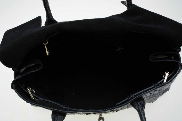 مملوكة مسبقًا Mulberry Black Silky Snake Shine Print Leather Bayswater Satchel