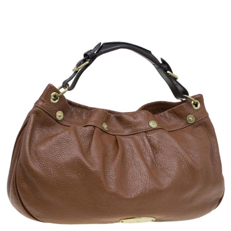 Pre Owned Mulberry Chocolate Brown Pebbled Leather Mitzy Hobo