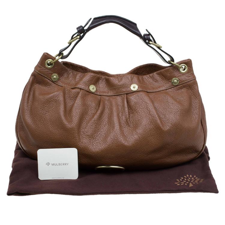 Pre Owned Mulberry Chocolate Brown Pebbled Leather Mitzy Hobo