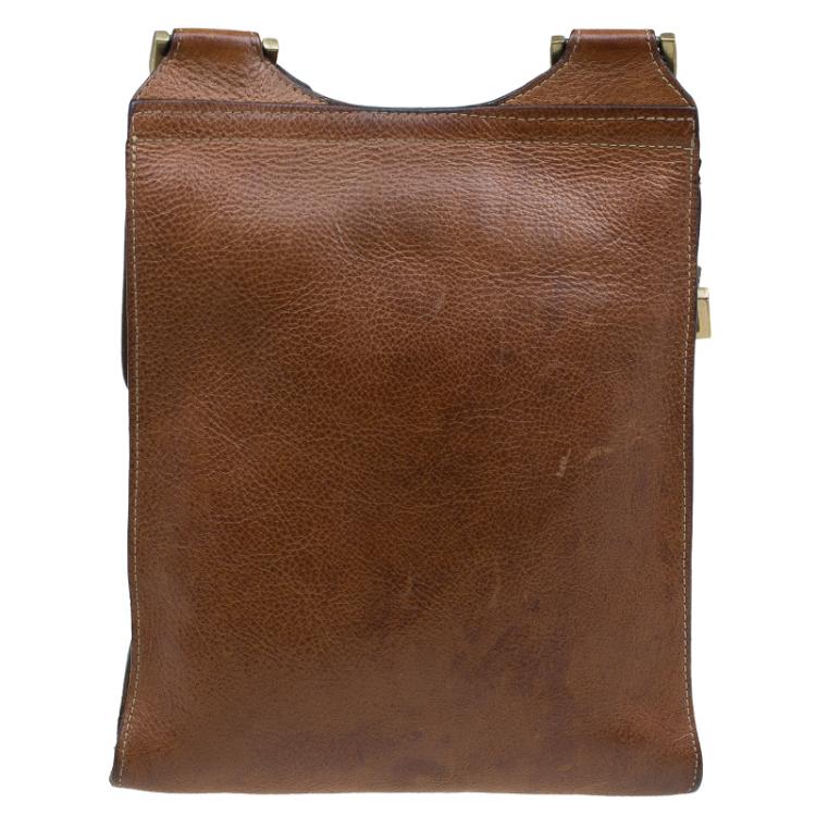 Pre Owned Mulberry Oak Natural Leather Antony Crossbody Bag