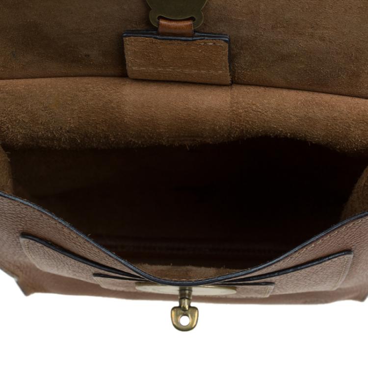 Pre Owned Mulberry Oak Natural Leather Antony Crossbody Bag