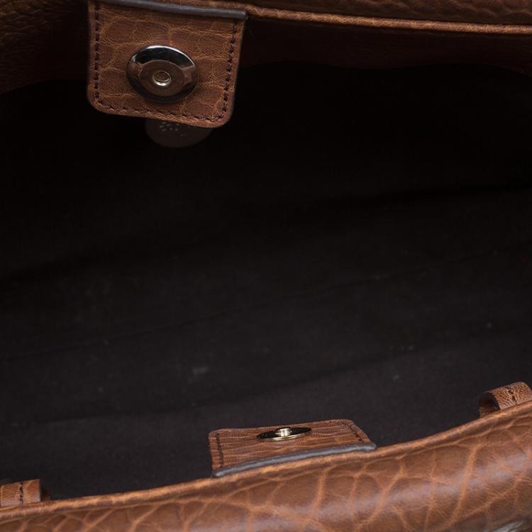 Pre Owned Mulberry Brown Pebbled Leather Double Sided Bayswater Satchel