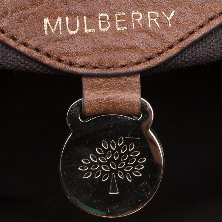 Pre Owned Mulberry Brown Pebbled Leather Double Sided Bayswater Satchel