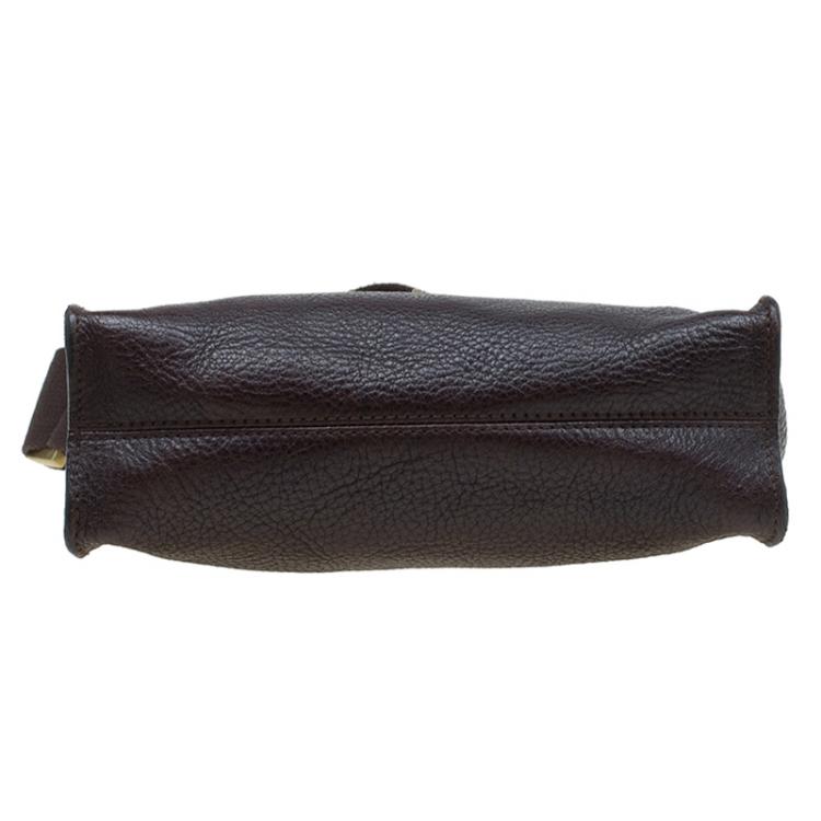 Pre Owned Mulberry Dark Brown Leather Antony Crossbody Bag