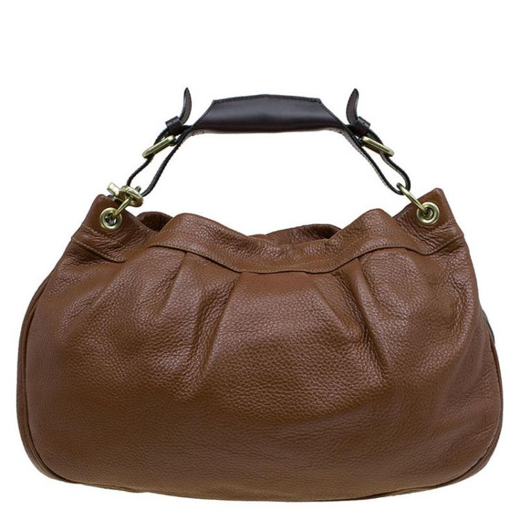 Pre Owned Mulberry Chocolate Brown Pebbled Leather Mitzy Hobo