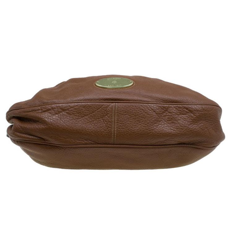 Pre Owned Mulberry Chocolate Brown Pebbled Leather Mitzy Hobo