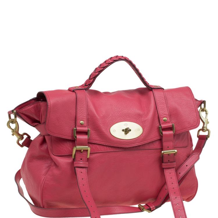Pre Owned Mulberry Red Leather Oversized Alexa Satchel