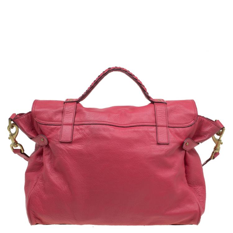 Pre Owned Mulberry Red Leather Oversized Alexa Satchel