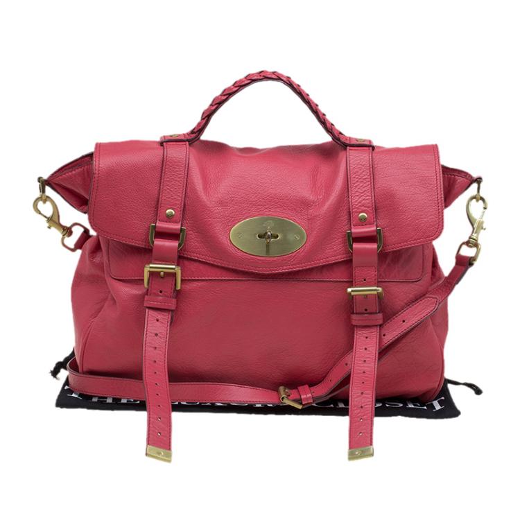 Pre Owned Mulberry Red Leather Oversized Alexa Satchel