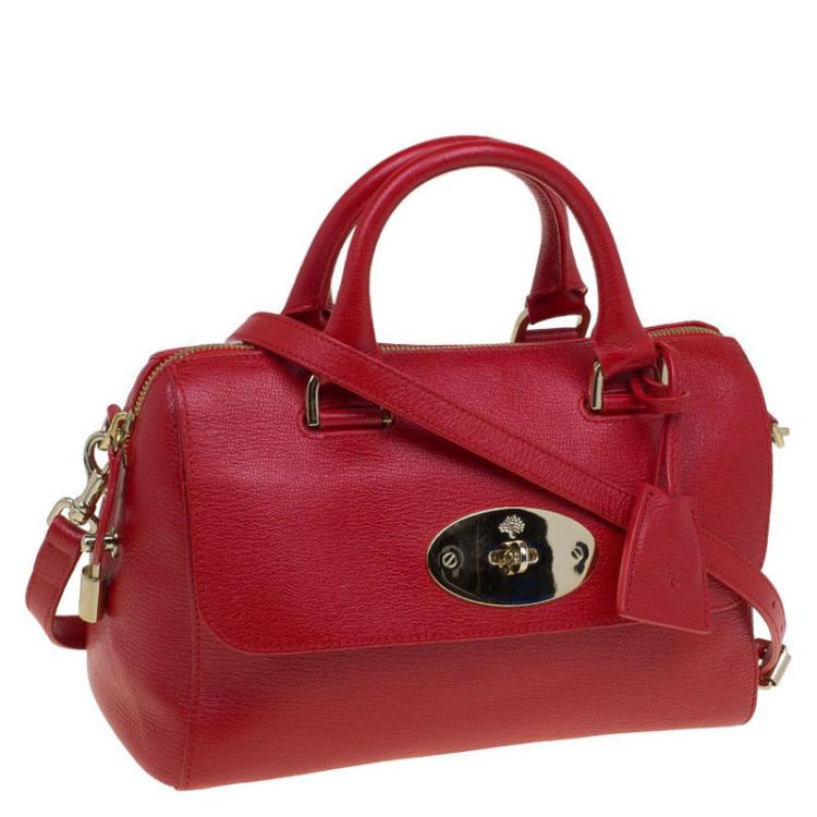 Pre Owned Mulberry Red Leather Del Rey Satchel