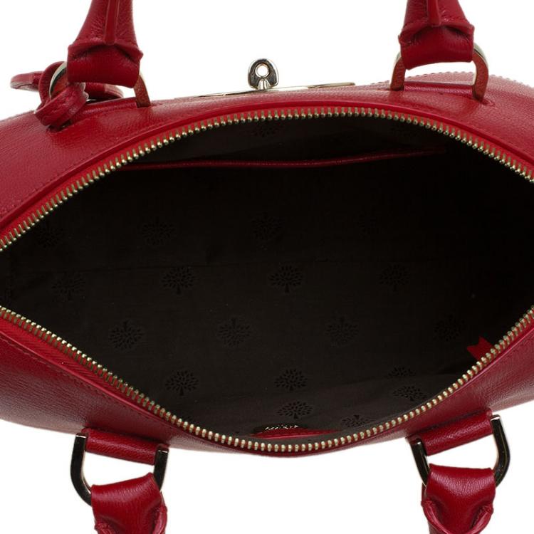 Pre Owned Mulberry Red Leather Del Rey Satchel